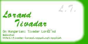 lorand tivadar business card